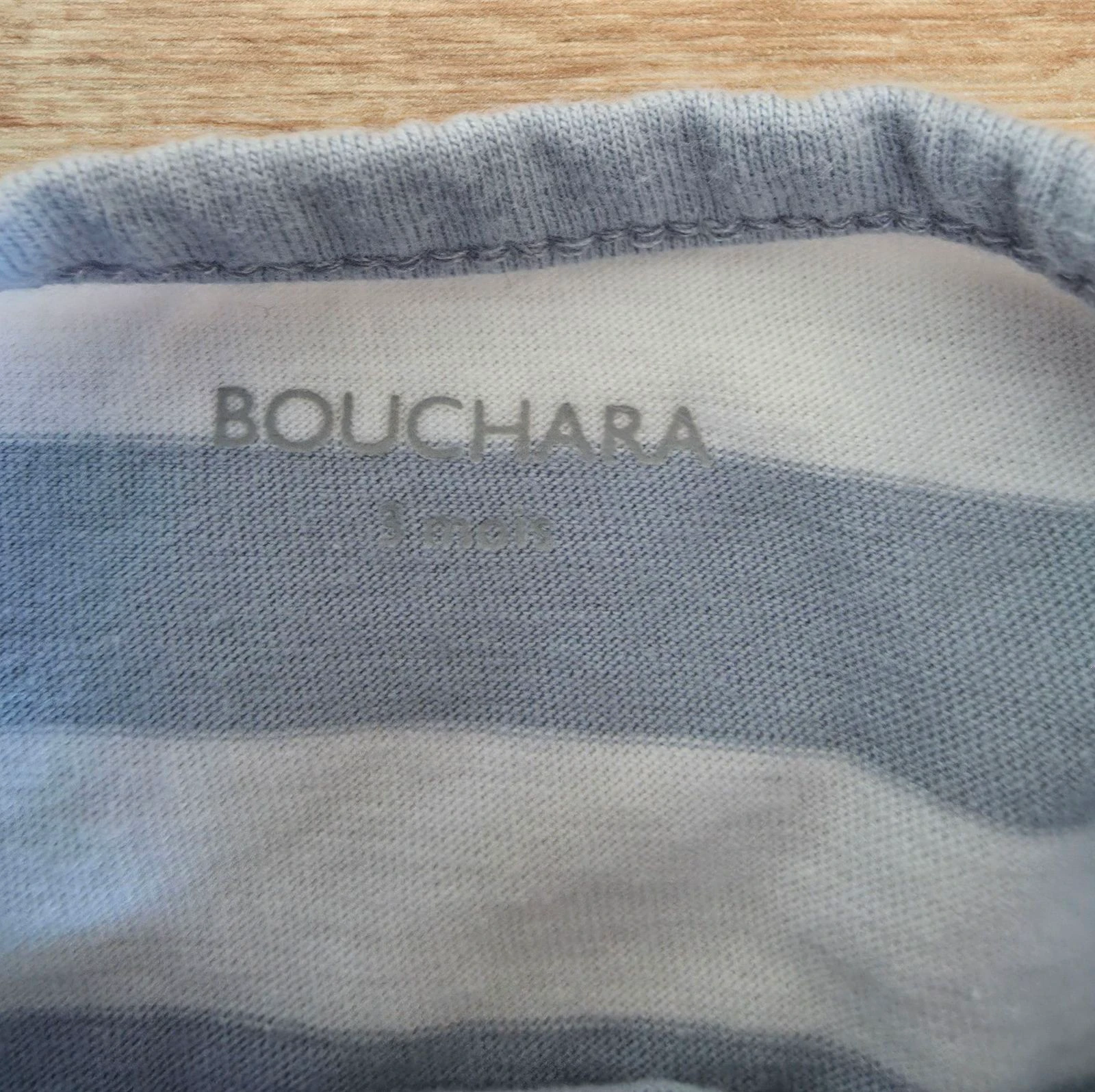T-shirt listrado azul e branco com bolso bordado estilo barco Bouchara Tamanho 3 meses – photo 6